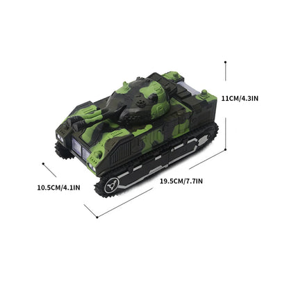 Matoen Electric Toy Car One-click Deformation Tank Military Model