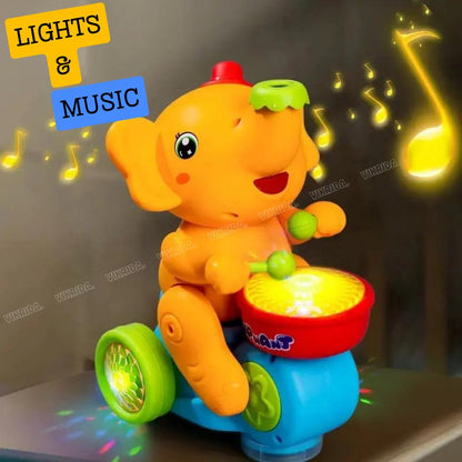 Cute Elephant Musician Toy with Levitation Ball on Nose Along with Dazzling Light Drum Sound Music