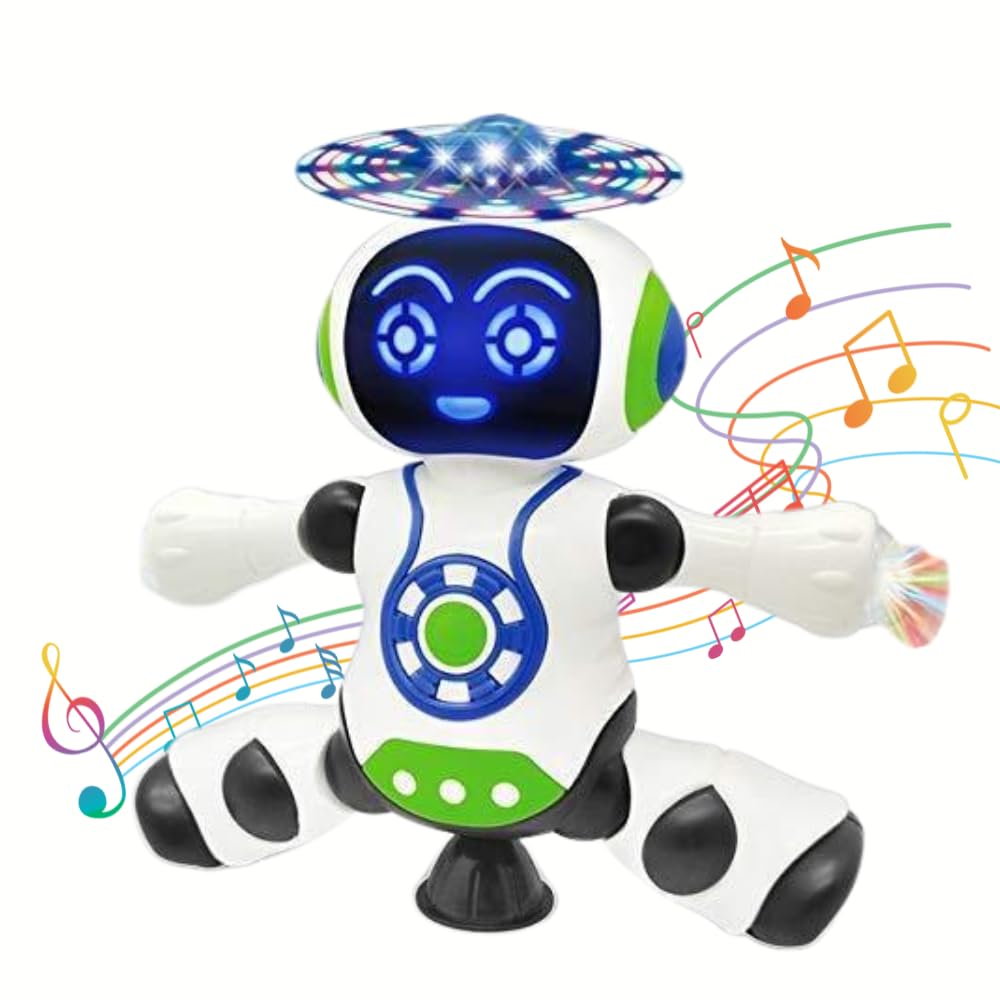 FunBlast Dancing Robot with Music, Robot for Kids with 3D Flashing Lights, 360 Degree Rotation