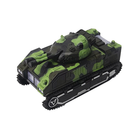 Matoen Electric Toy Car One-click Deformation Tank Military Model